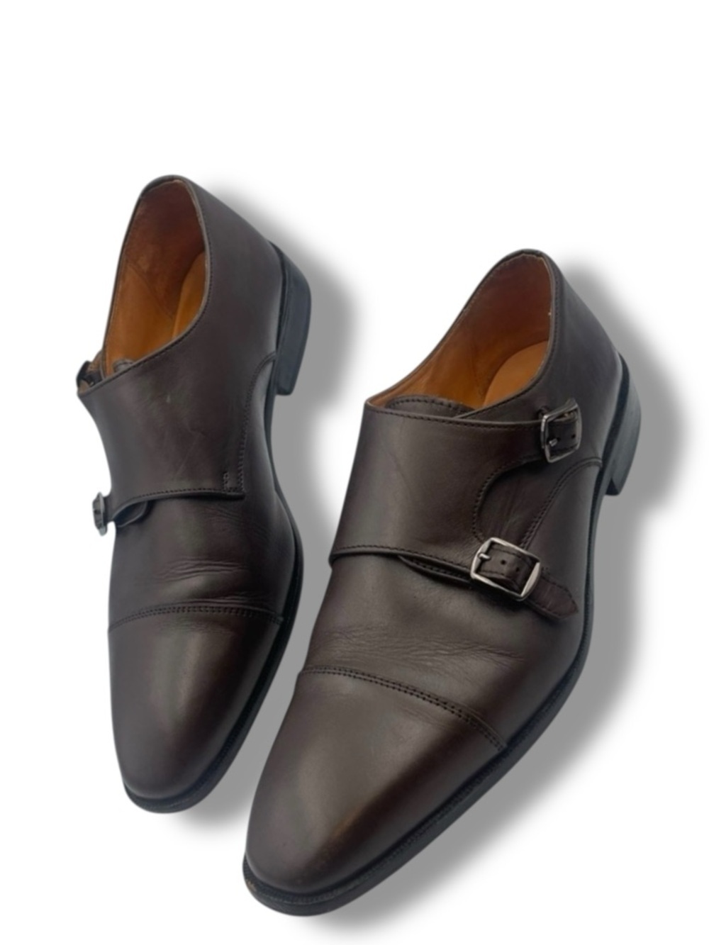 Carlos Santana Men's Passion Double Monk Strap Loafers Size 11.5 Brown